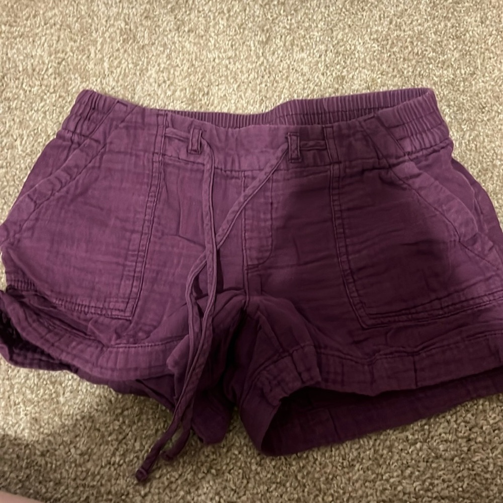 Purple drawstring cotton shorts sz. S